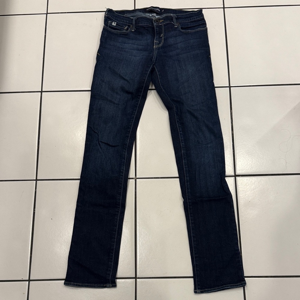 Abercrombie & Fitch Dark Blue Straight Leg Jeans Size 14 Slim Girls
